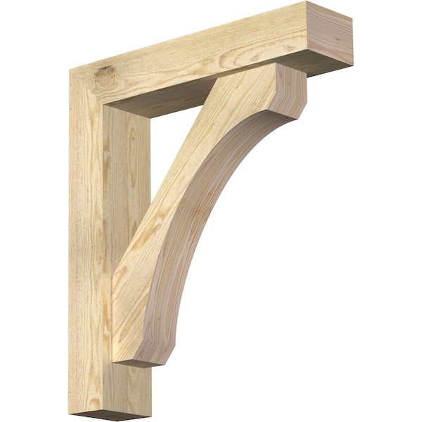 Ekena Millwork Legacy Block Rough Sawn Bracket w/ Offset Brace, Douglas Fir, 6"W x 26"D x 30"H BKT0604X26X30LEC05RDF - main
